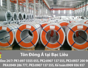 Bảng báo giá tôn Đông Á tại Bạc Liêu