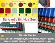 Bảng màu tôn Hoa Sen