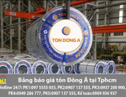 Bảng báo giá tôn Đông Á tại Tphcm