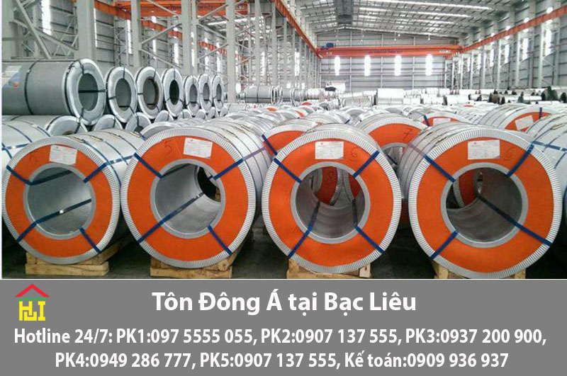 Bảng báo giá tôn Đông Á tại Bạc Liêu