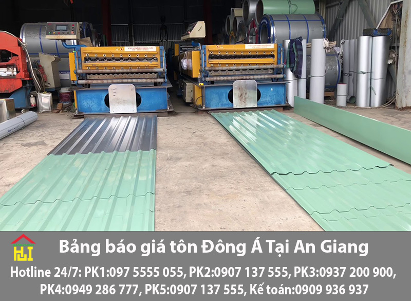 Bảng báo giá tôn Đông Á Tại An Giang