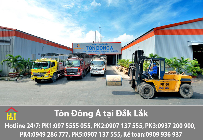 Bảng báo giá tôn Đông Á tại Đắk Lắk