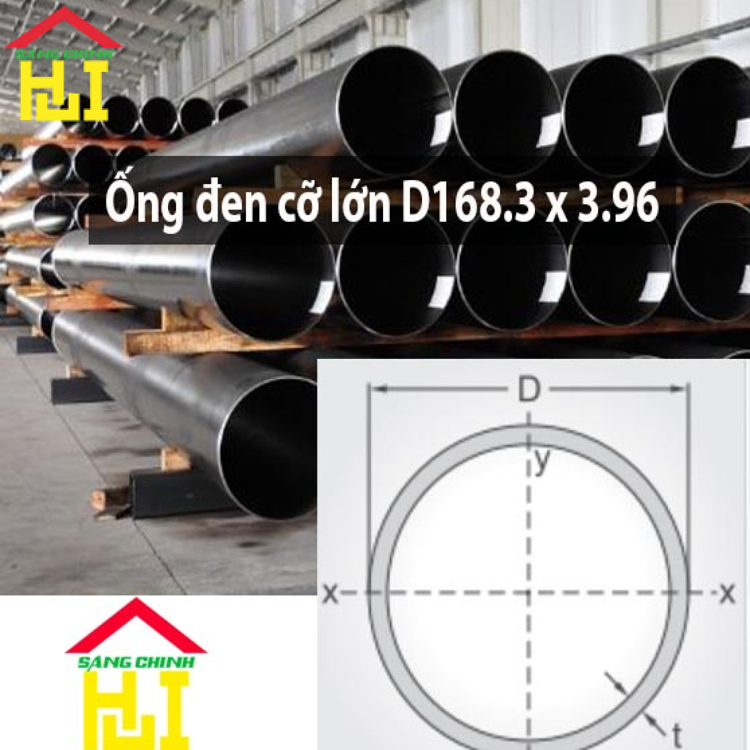 Ống đen cỡ lớn D168.3 x 3.96