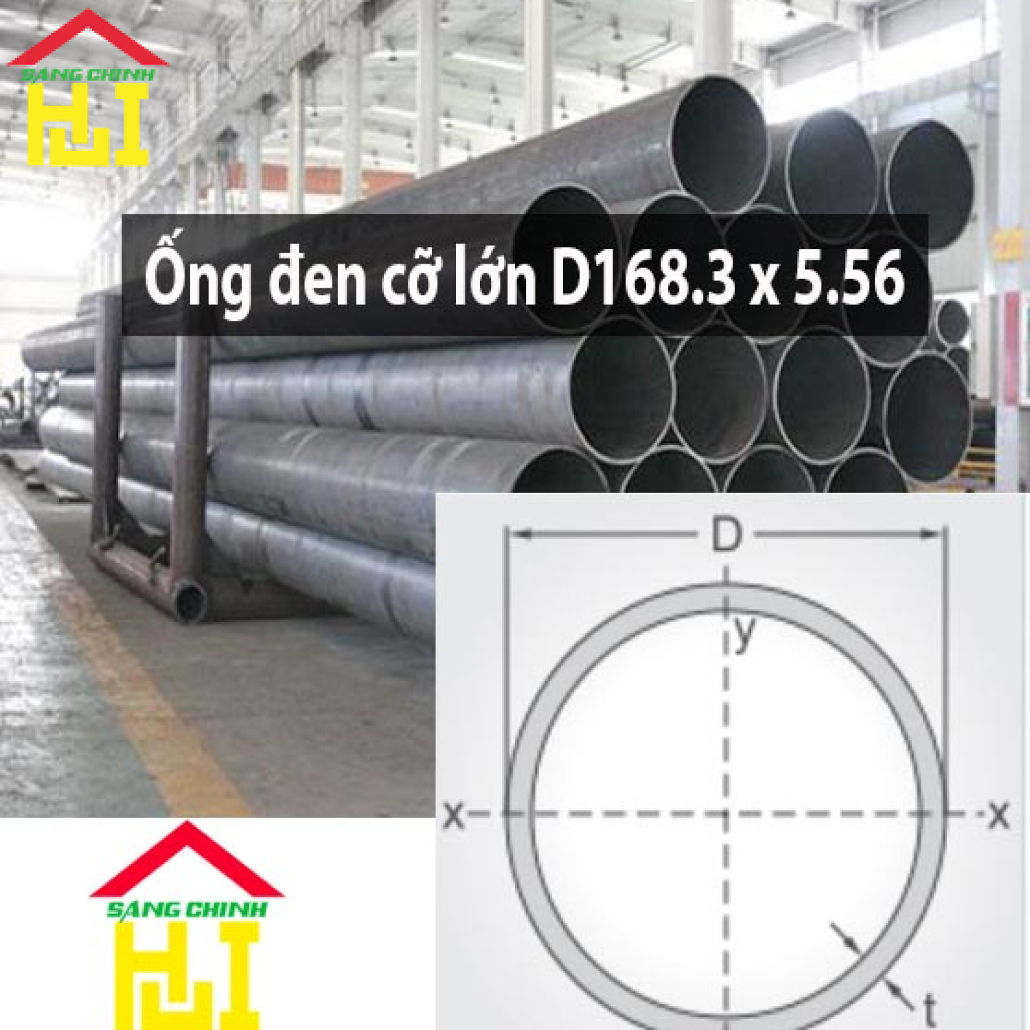 Ống đen cỡ lớn D168.3 x 5.56