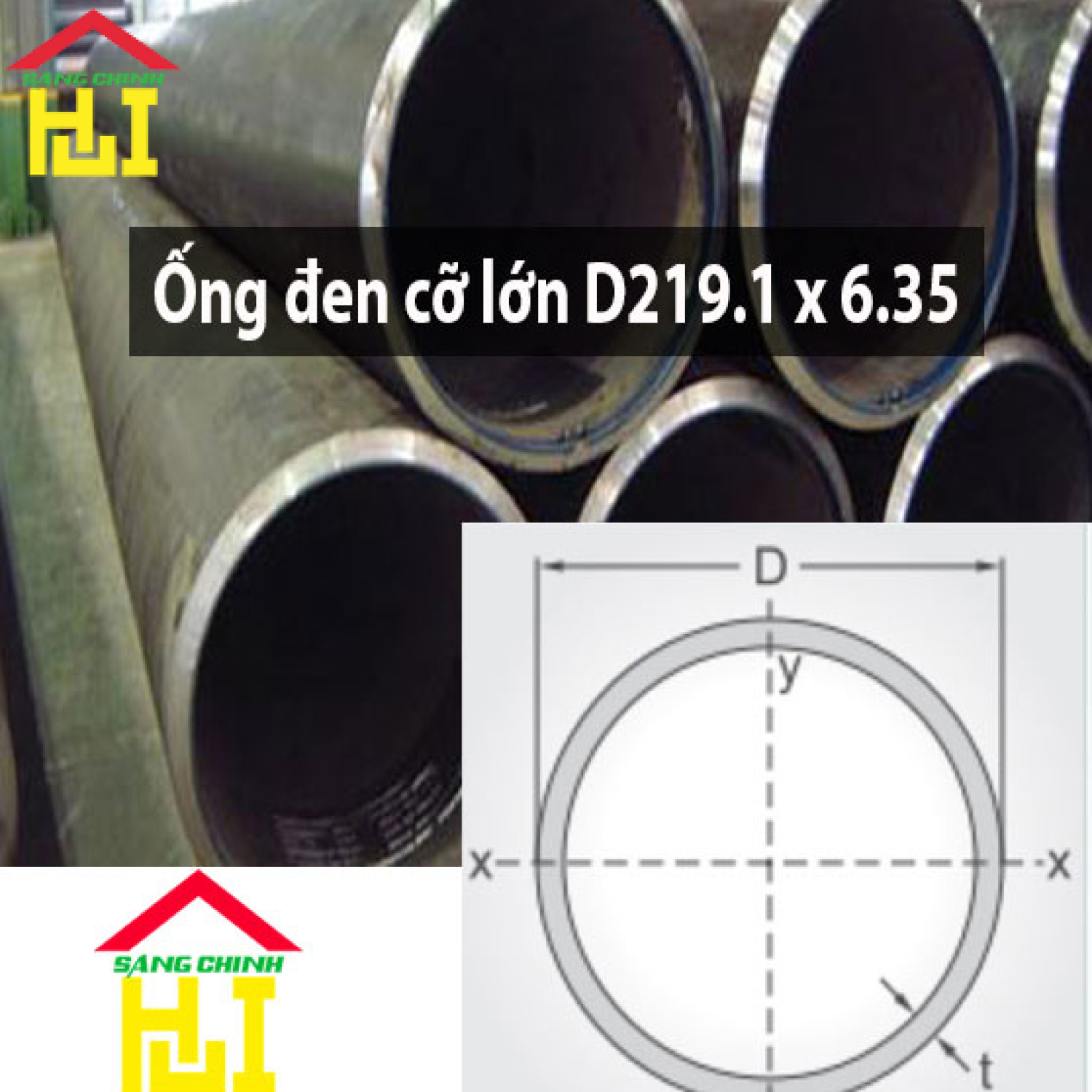 Ống đen cỡ lớn D219.1 x 6.35