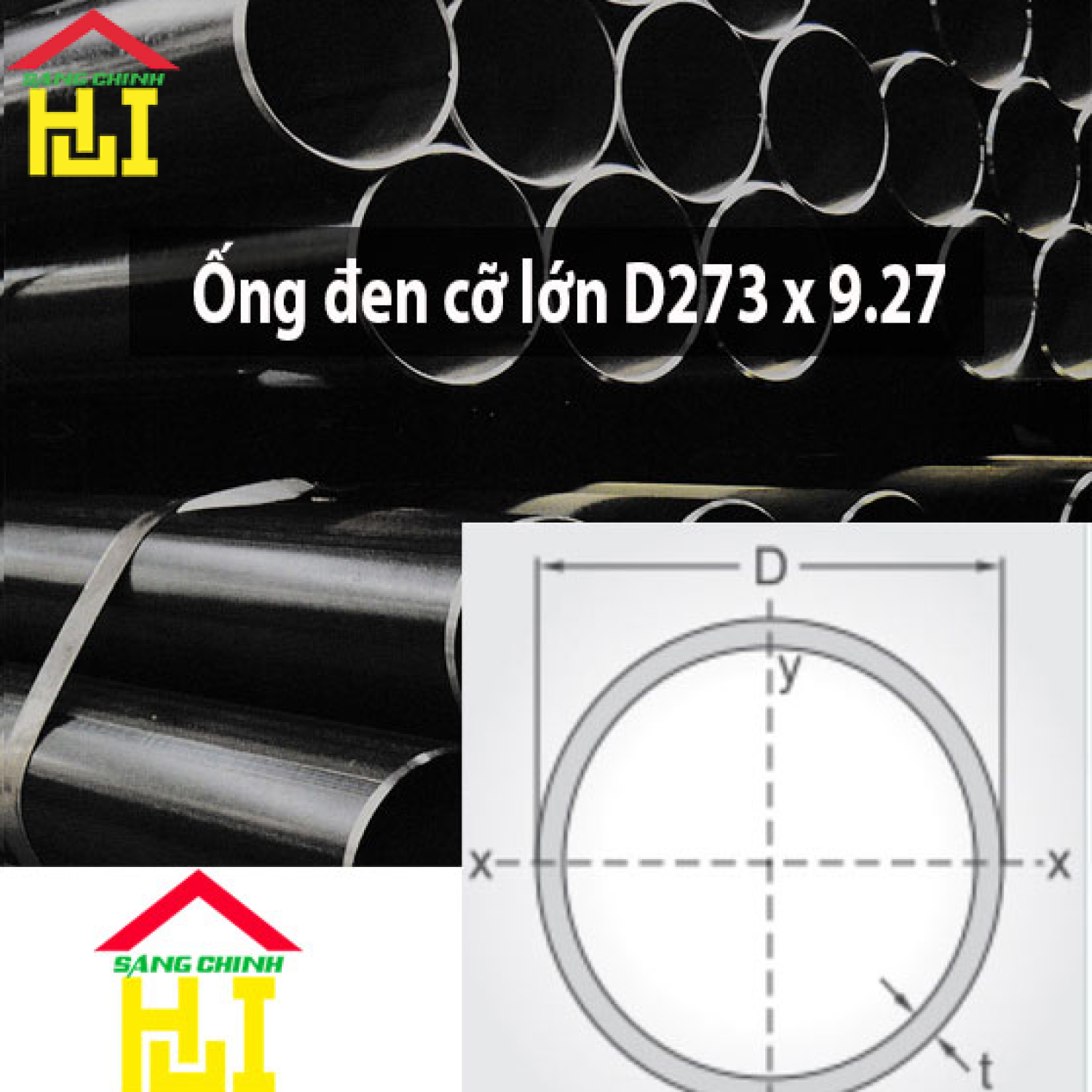 Ống đen cỡ lớn D273 x 9.27
