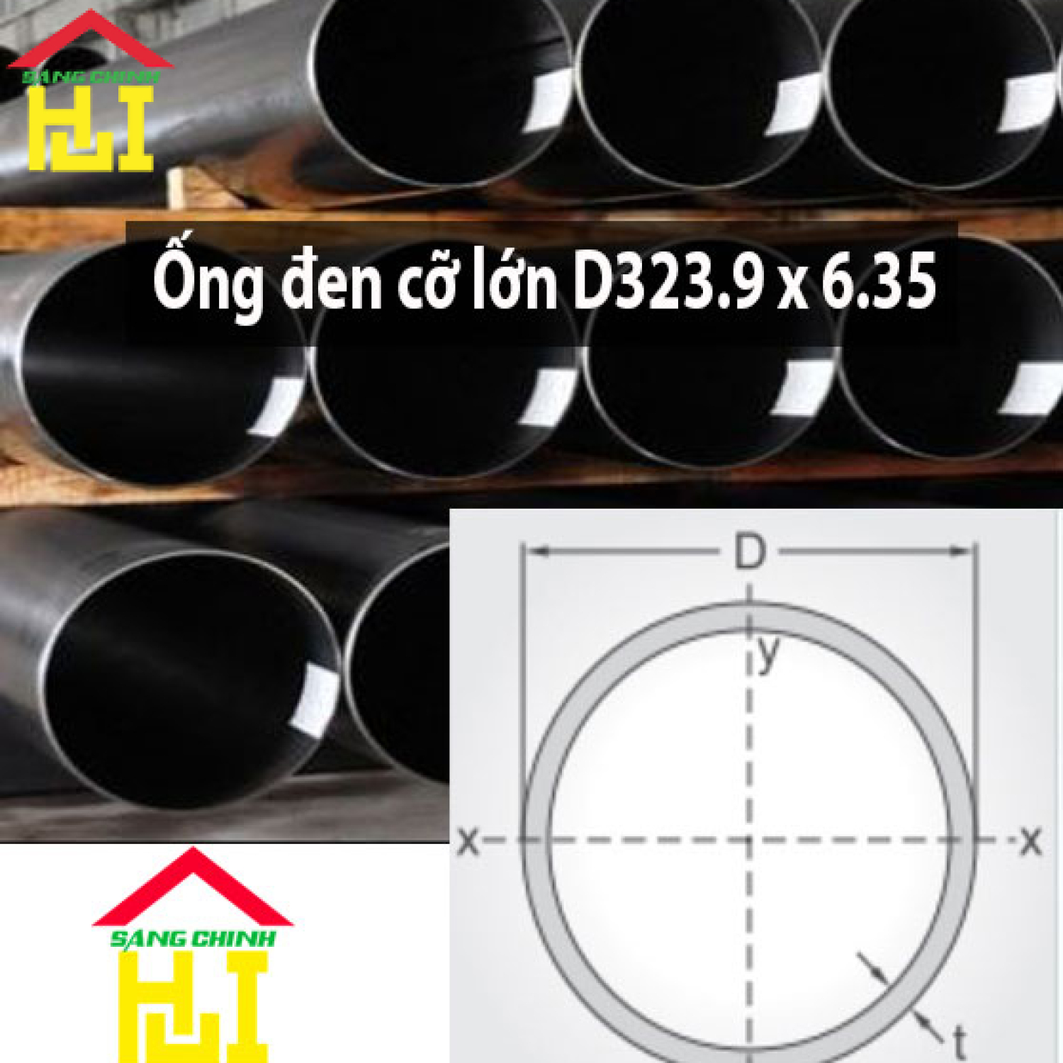 Ống đen cỡ lớn D323.9 x 6.35
