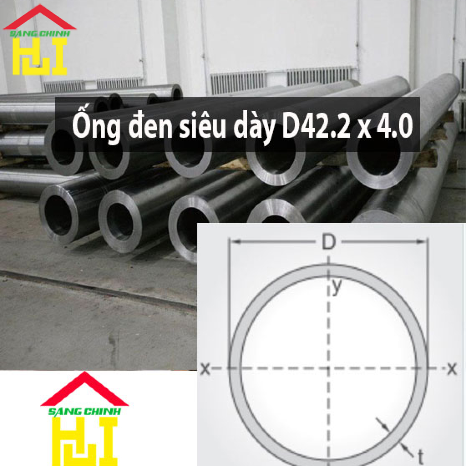 Ống đen siêu dày D42.2 x 4.0