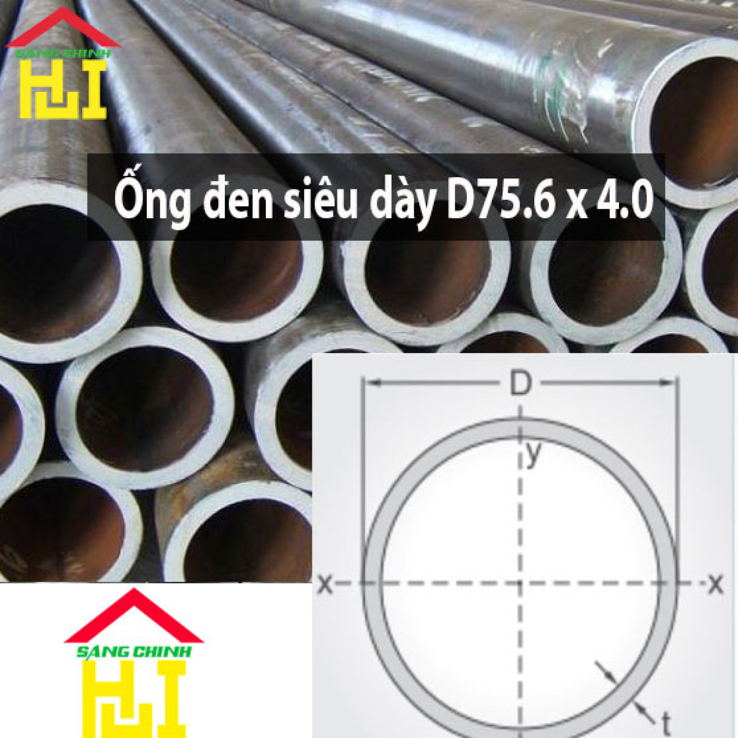 Ống đen siêu dày D75.6 x 4.0