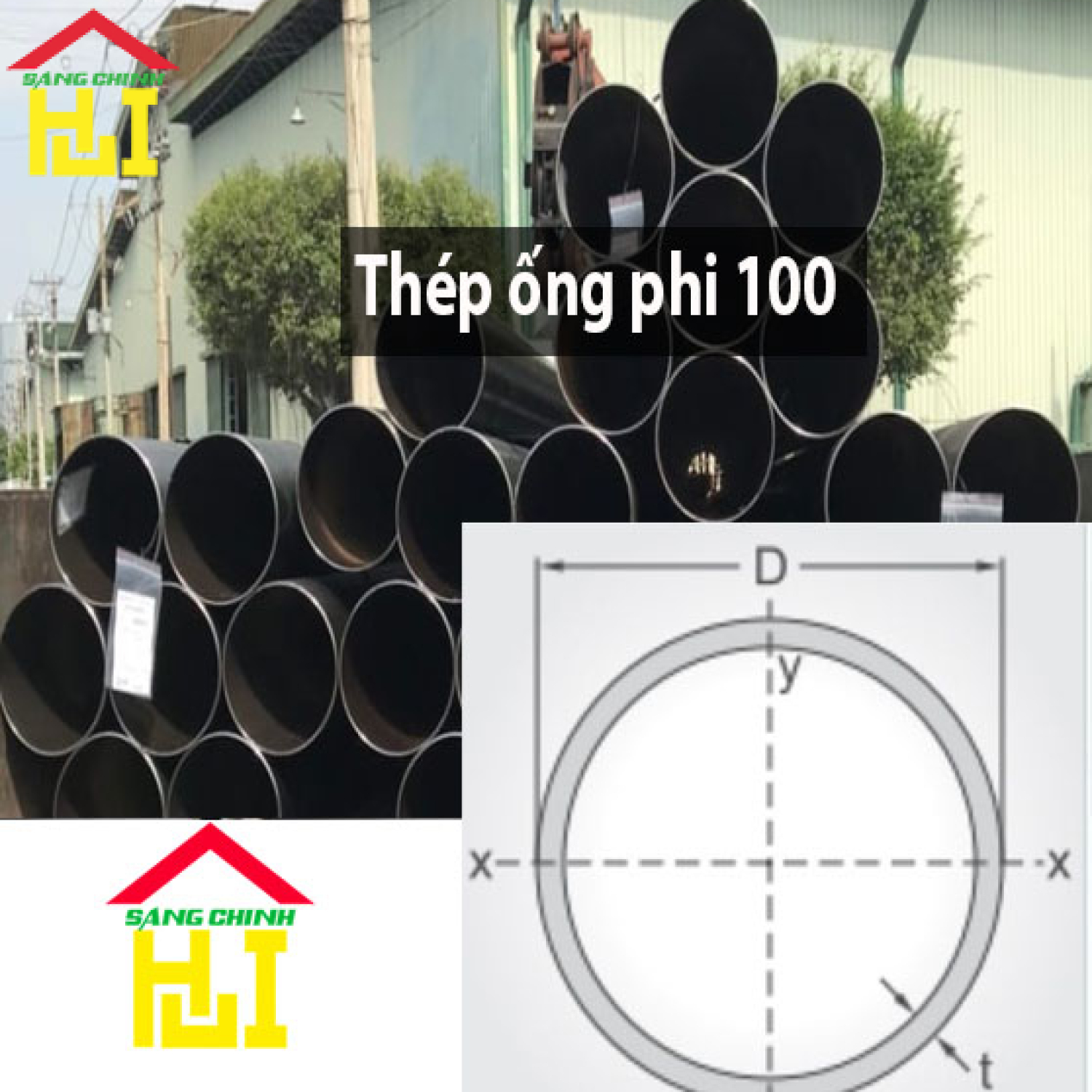 Thép ống phi 100