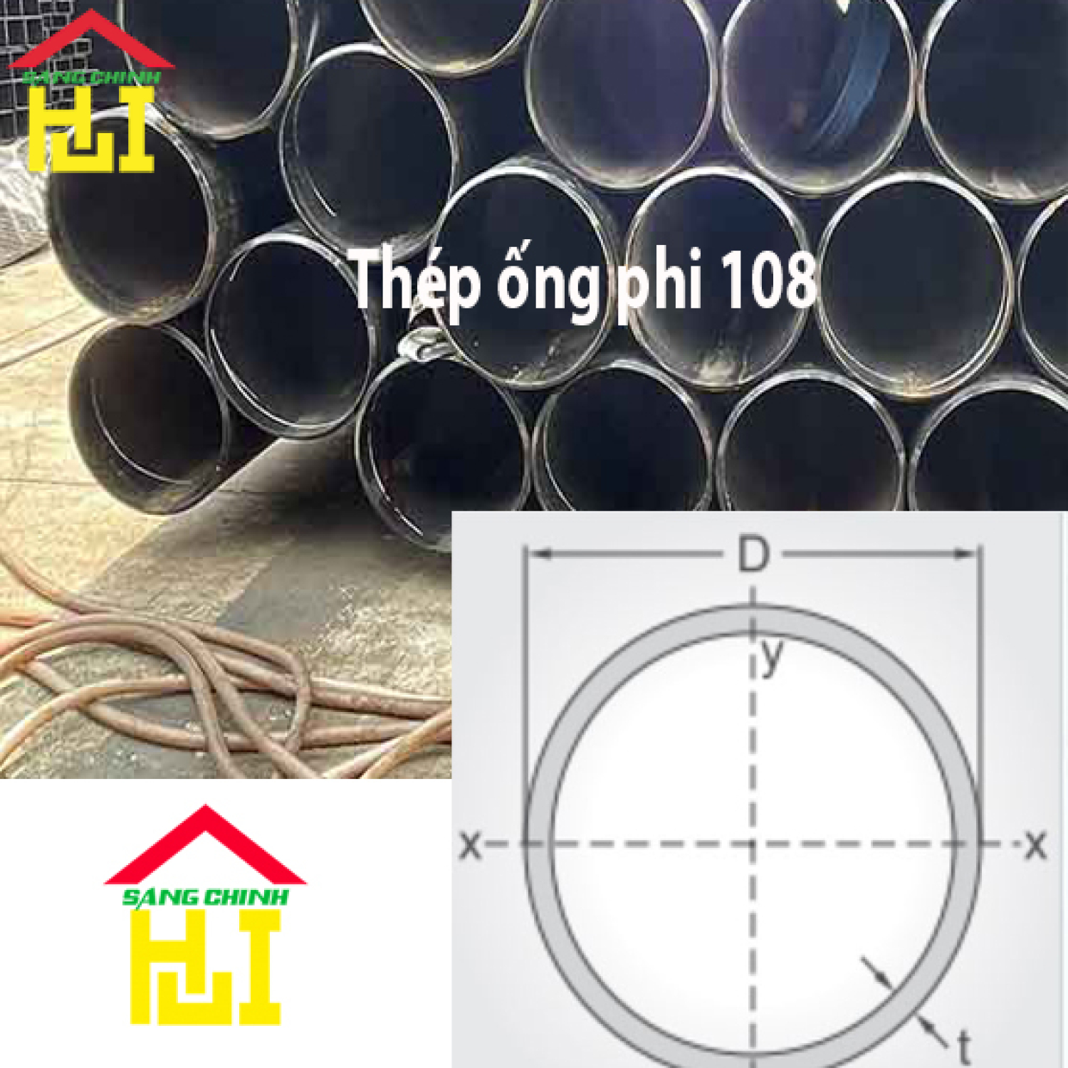 Thép ống phi 108