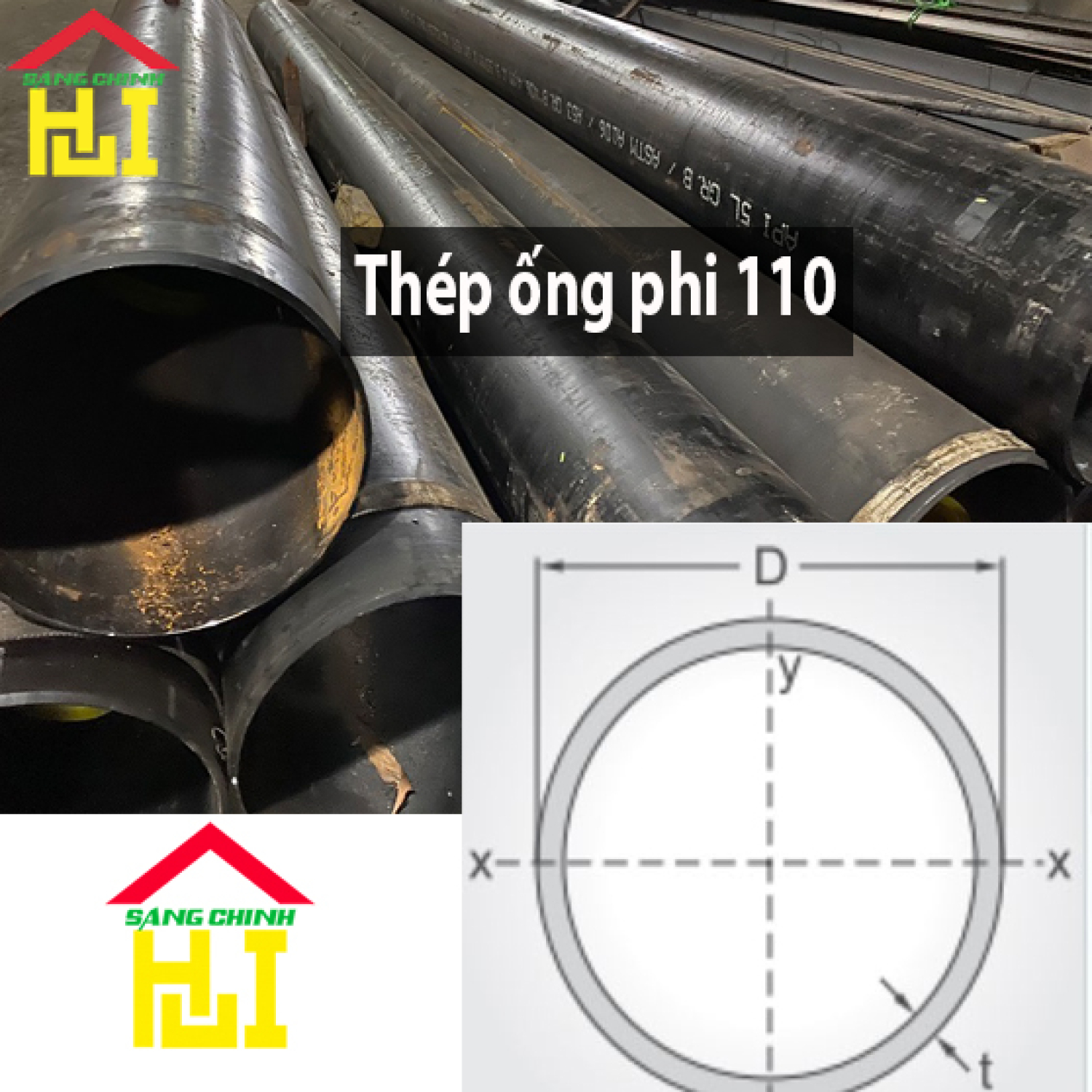 Thép ống phi 110