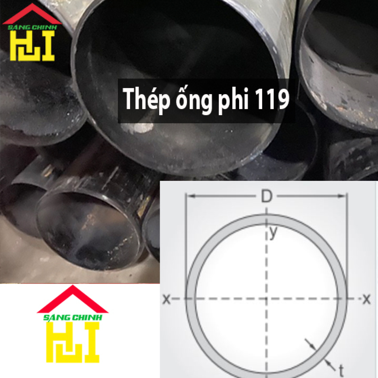 Thép ống phi 119