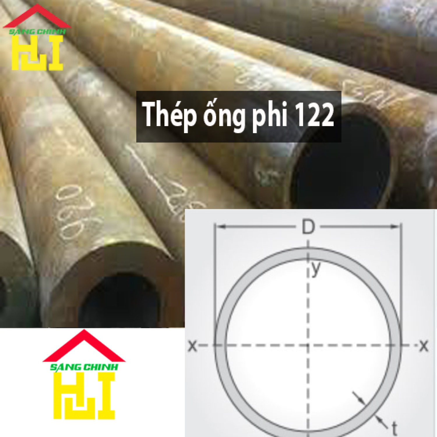 Thép ống phi 122