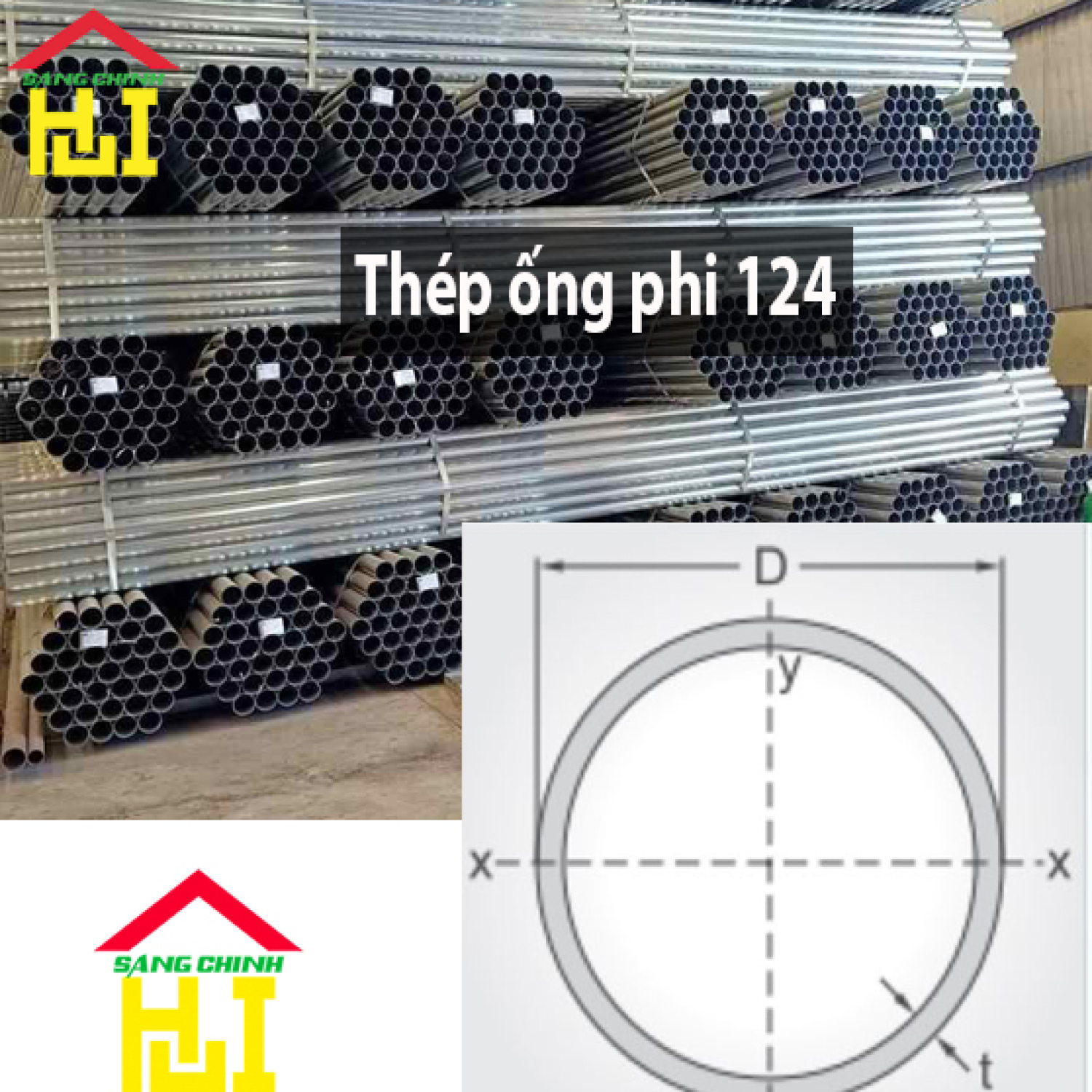 Thép ống phi 124