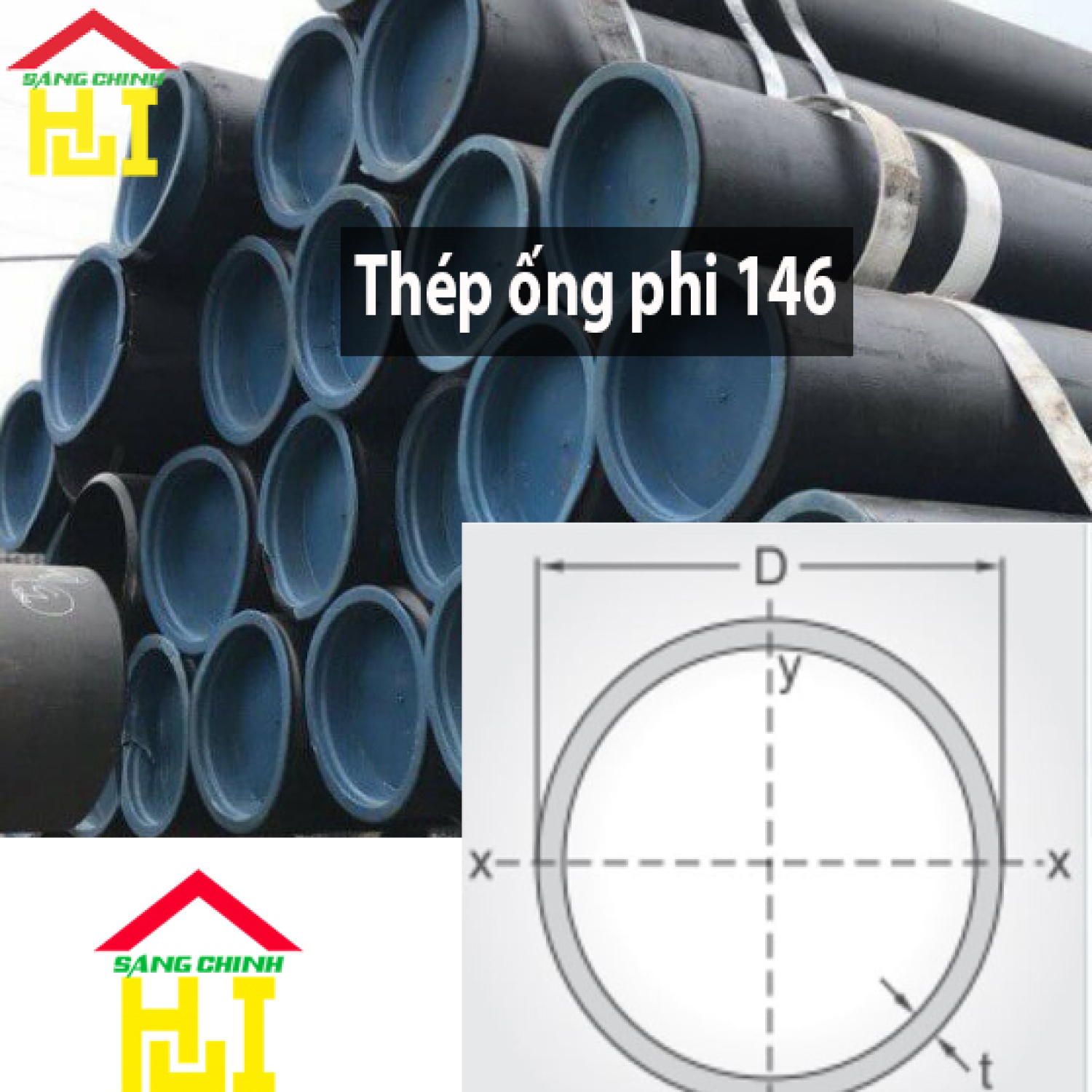 Thép ống phi 146