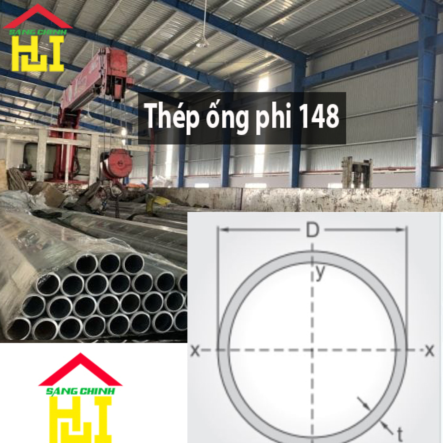Thép ống phi 148