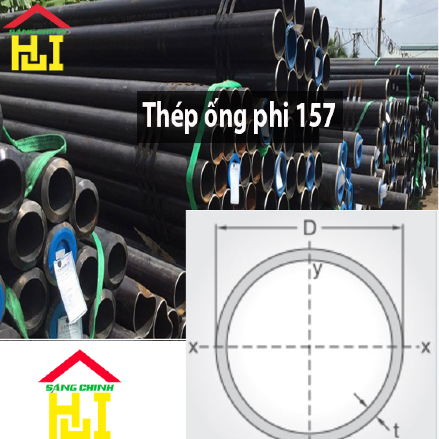Thép ống phi 157