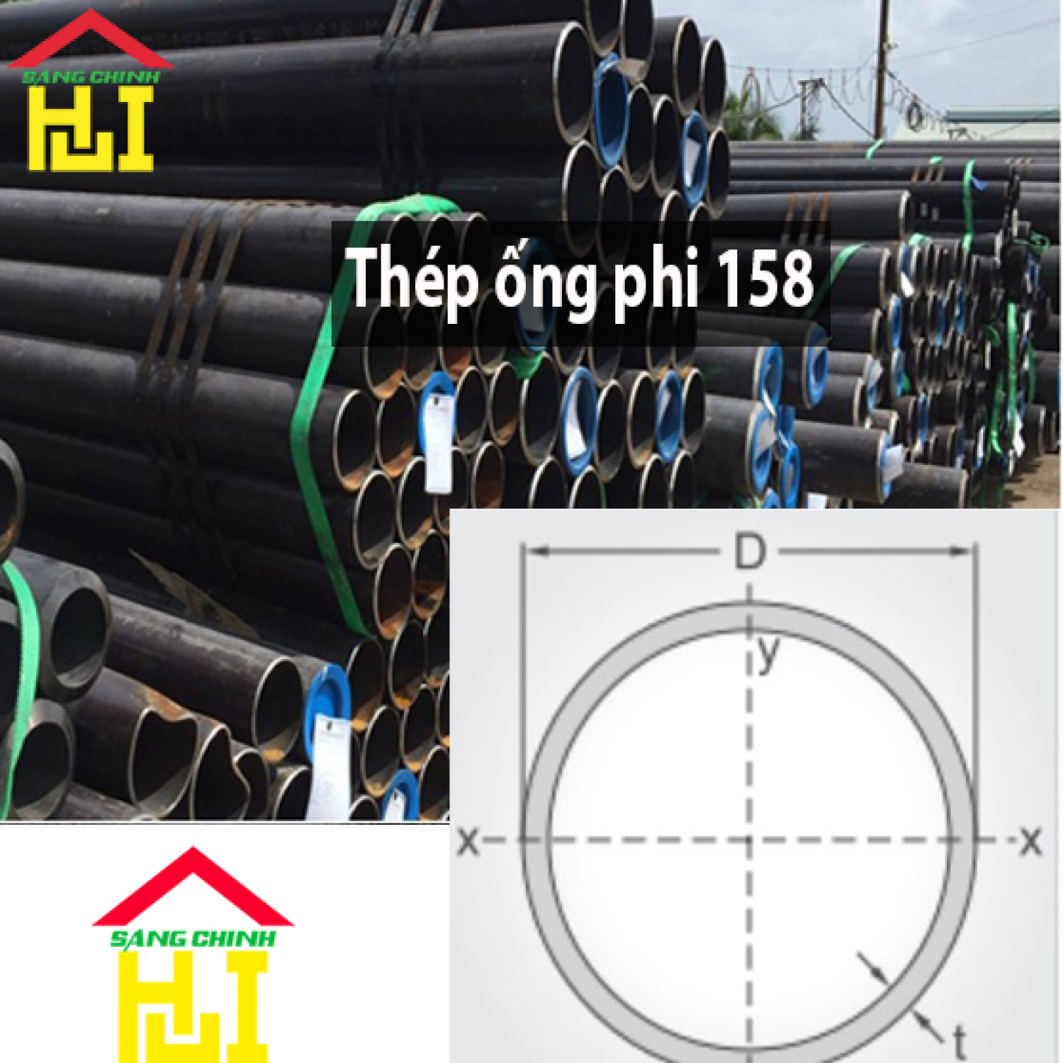Thép ống phi 158