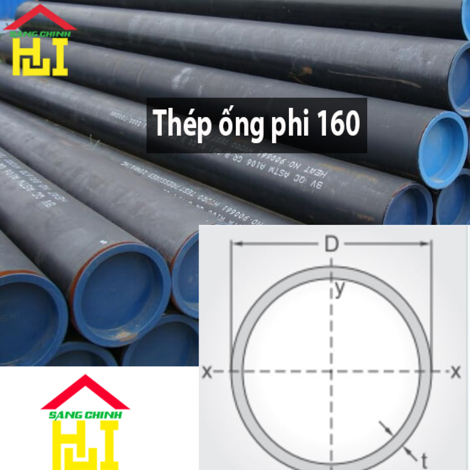 Thép ống phi 160