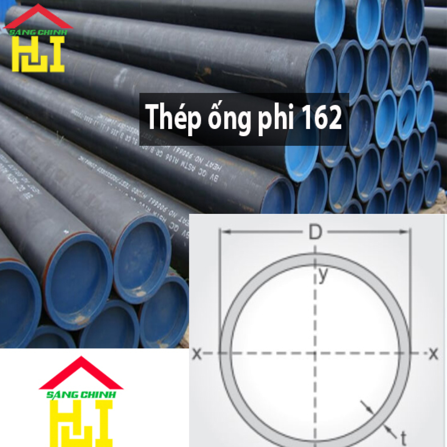 Thép ống phi 162