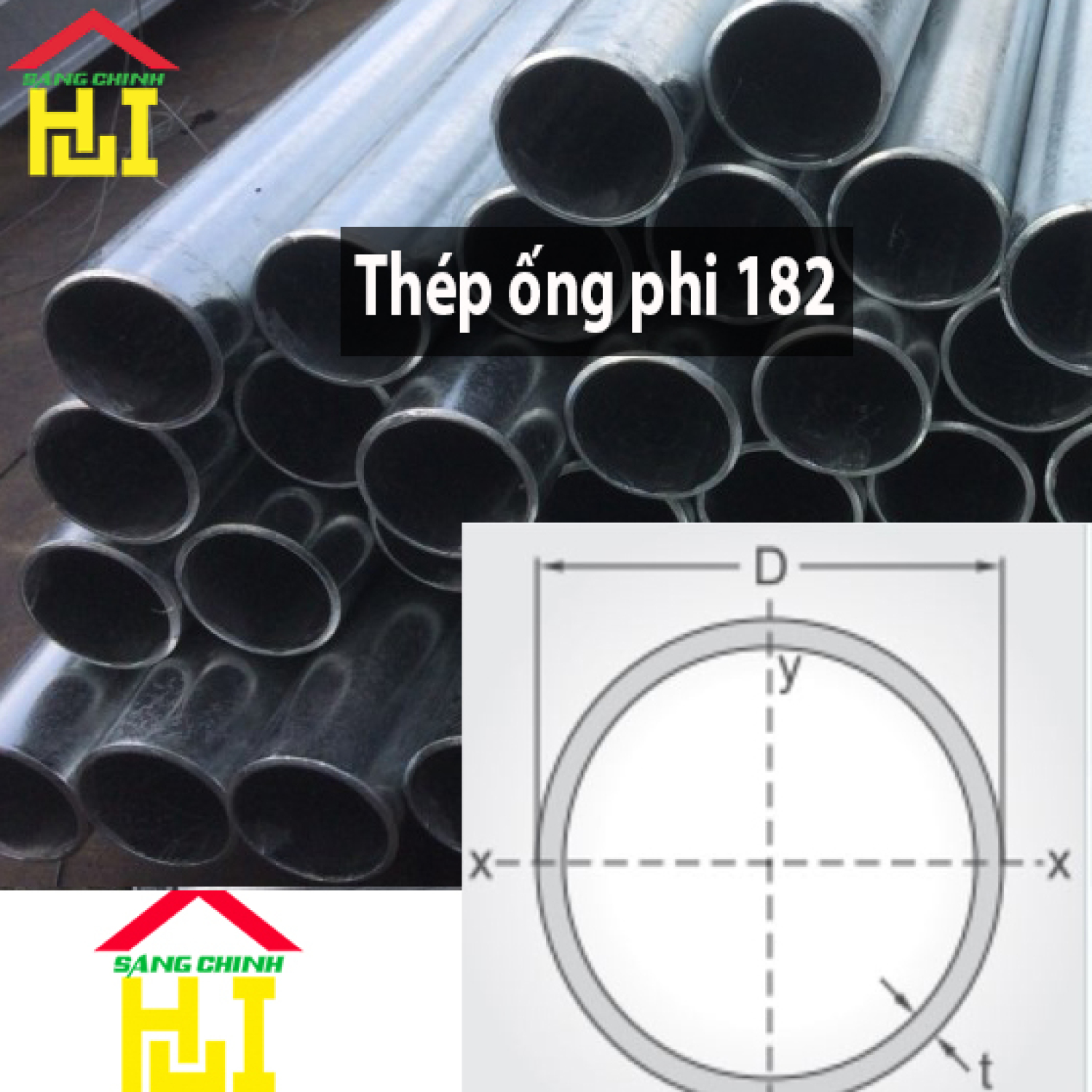 Thép ống phi 182