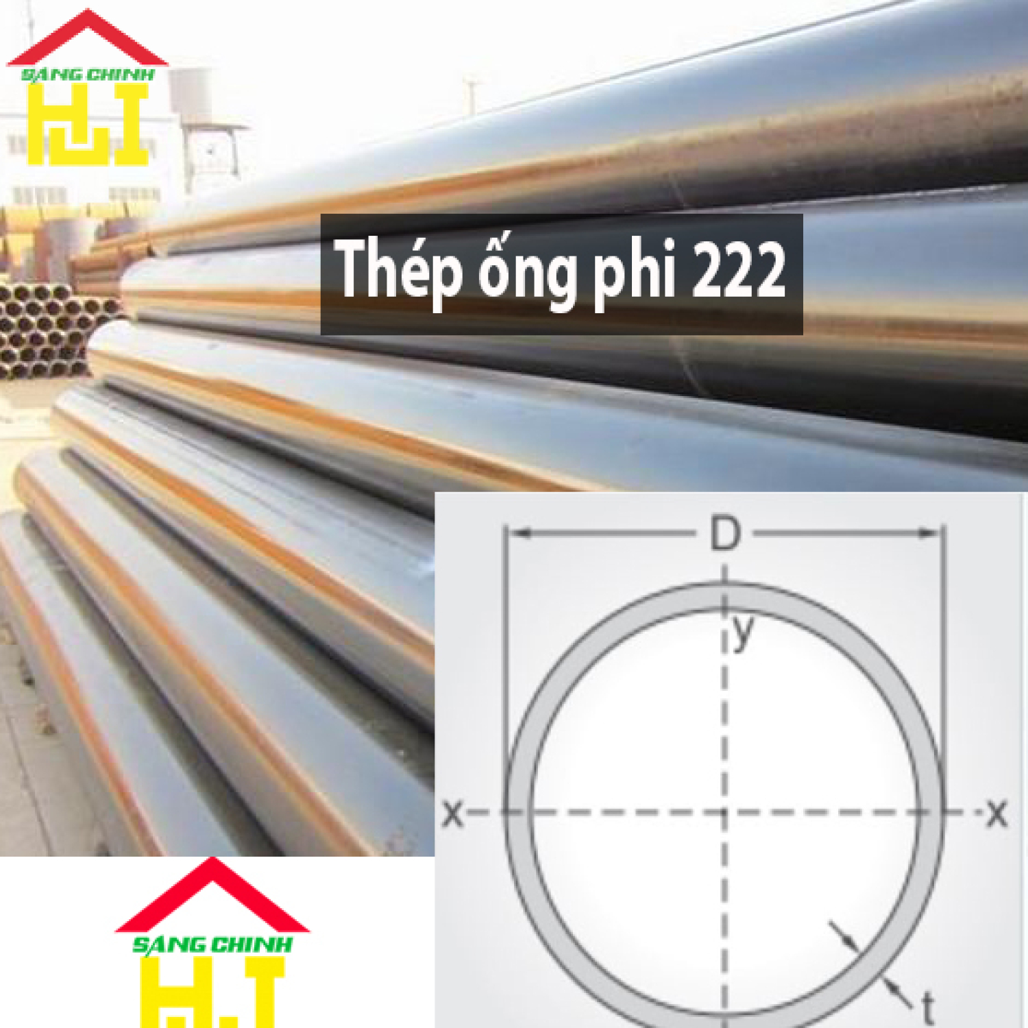 Thép ống phi 222