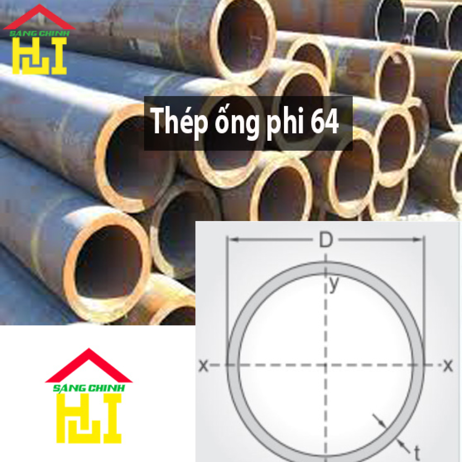 Thép ống phi 64