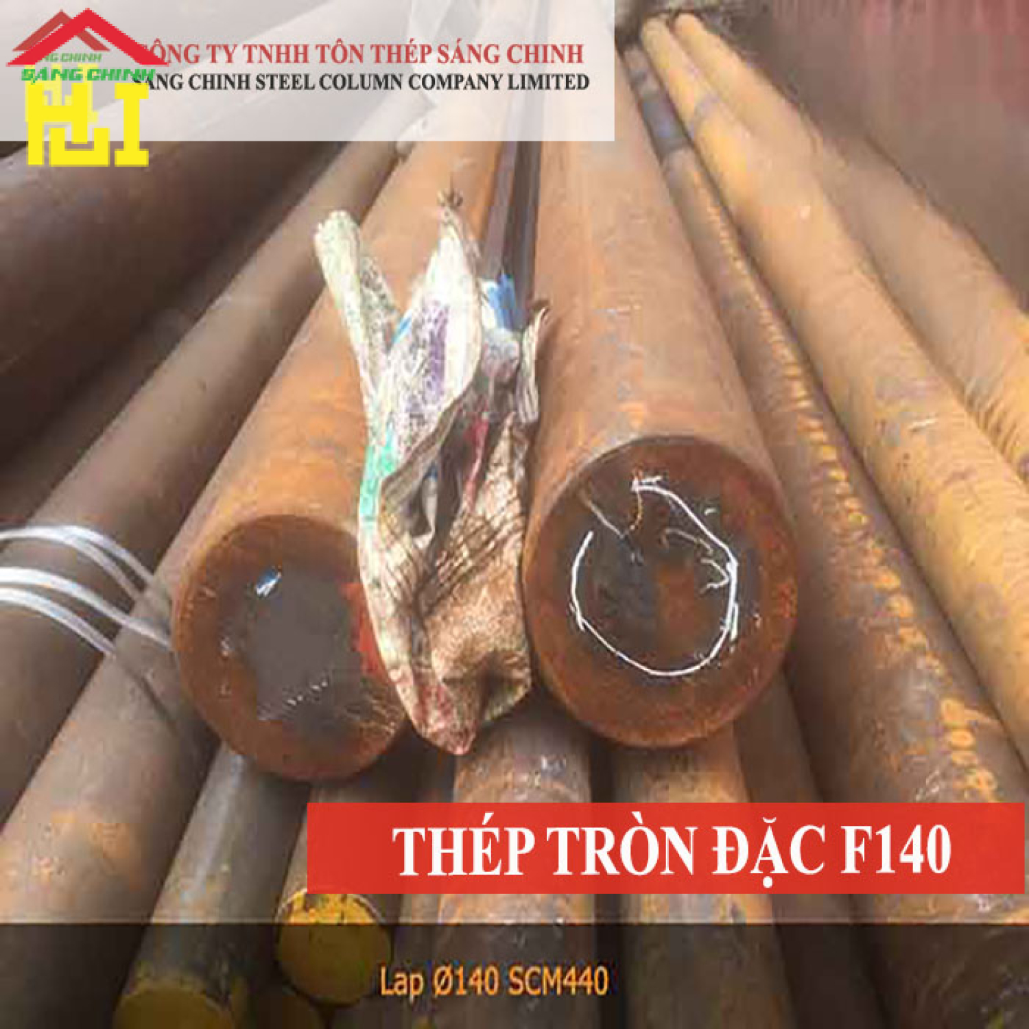 Thép tròn đặc phi 140 x 6m