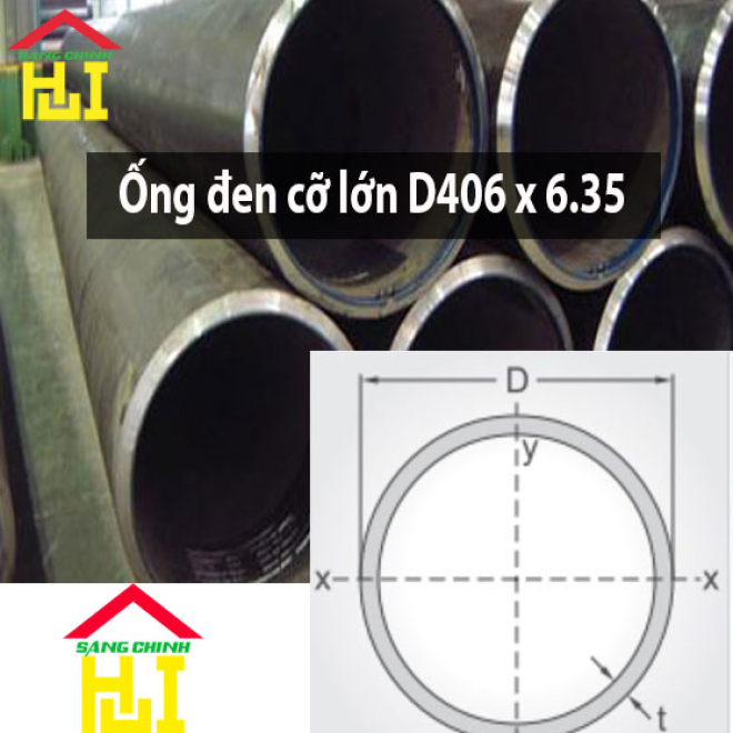 Ống đen cỡ lớn D406 x 6.35