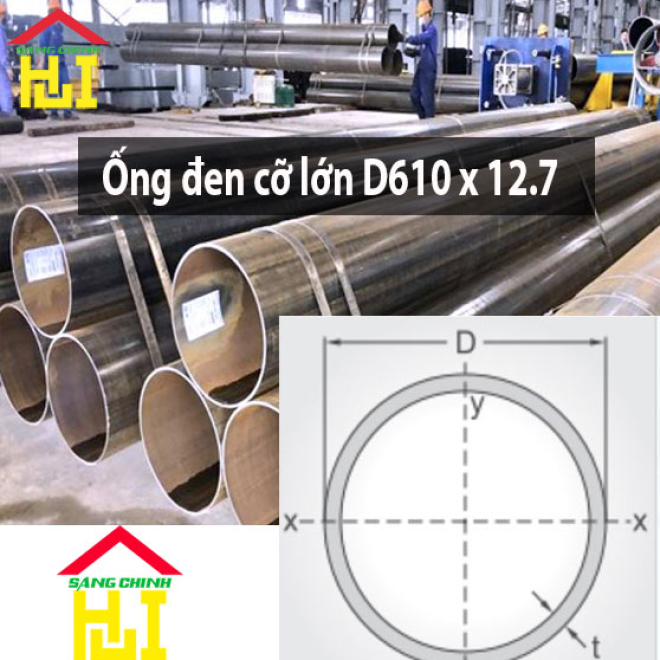 Ống đen cỡ lớn D610 x 12.7