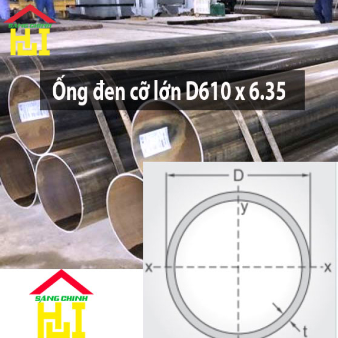 Ống đen cỡ lớn D610 x 6.35