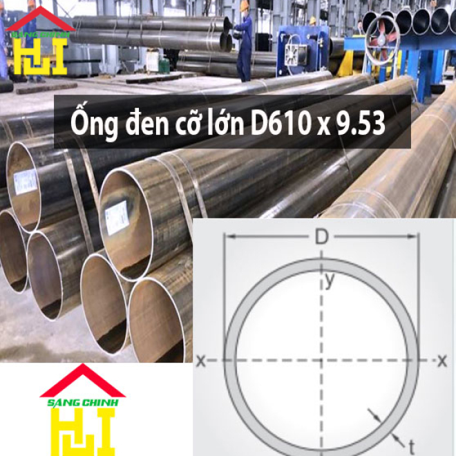 Ống đen cỡ lớn D610 x 9.53
