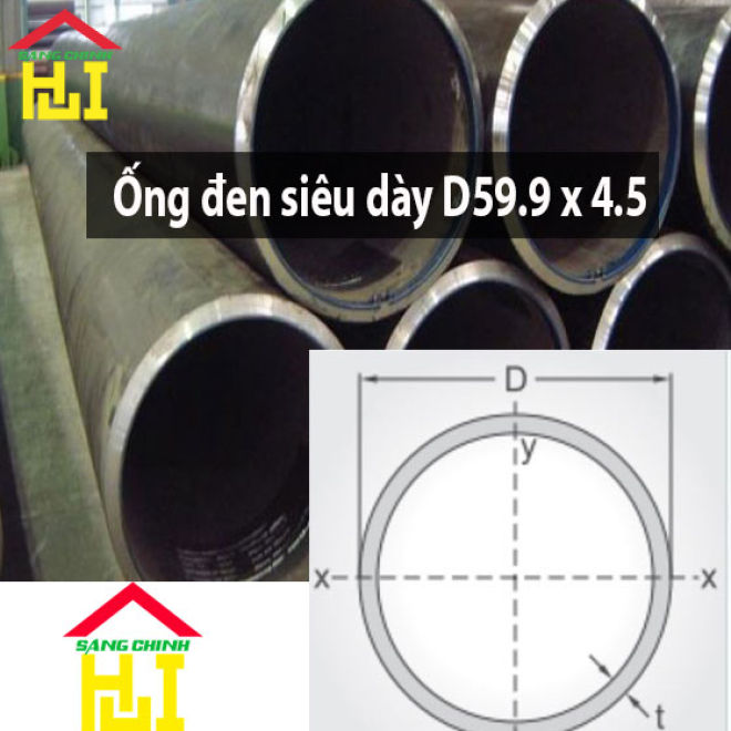 Ống đen siêu dày D59.9 x 4.5