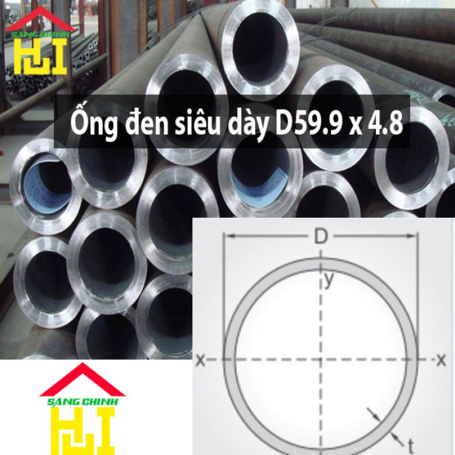Ống đen siêu dày D59.9 x 4.8