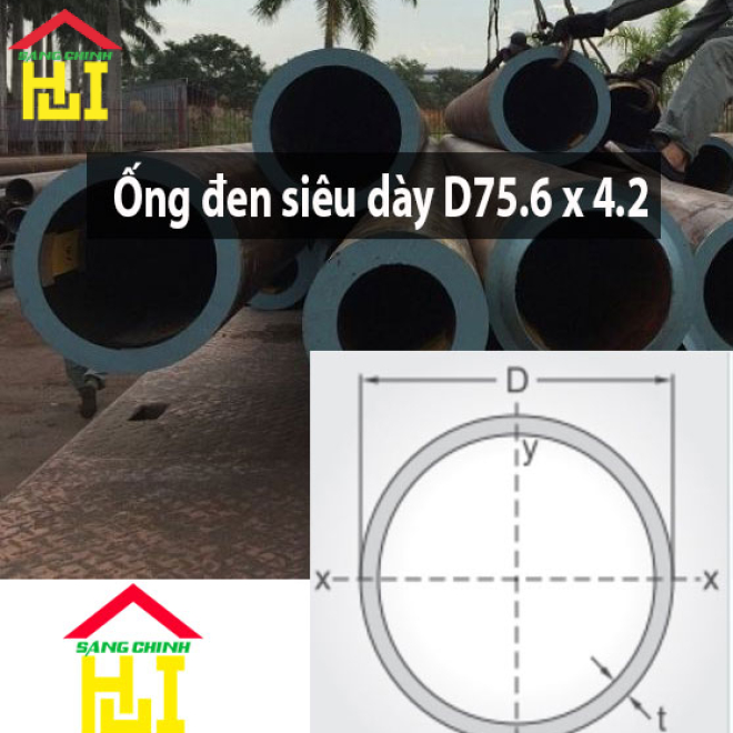 Ống đen siêu dày D75.6 x 4.2
