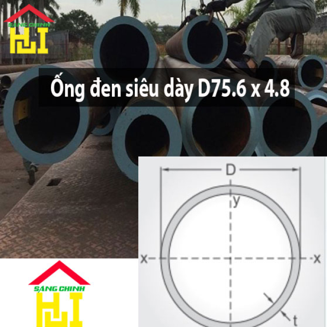Ống đen siêu dày D75.6 x 4.8