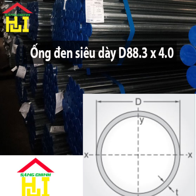 Ống đen siêu dày D88.3 x 4.0