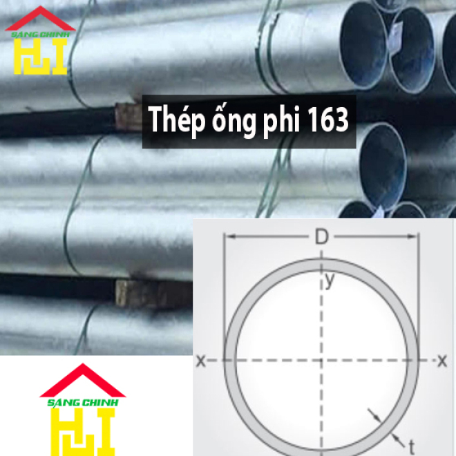 Thép ống phi 163