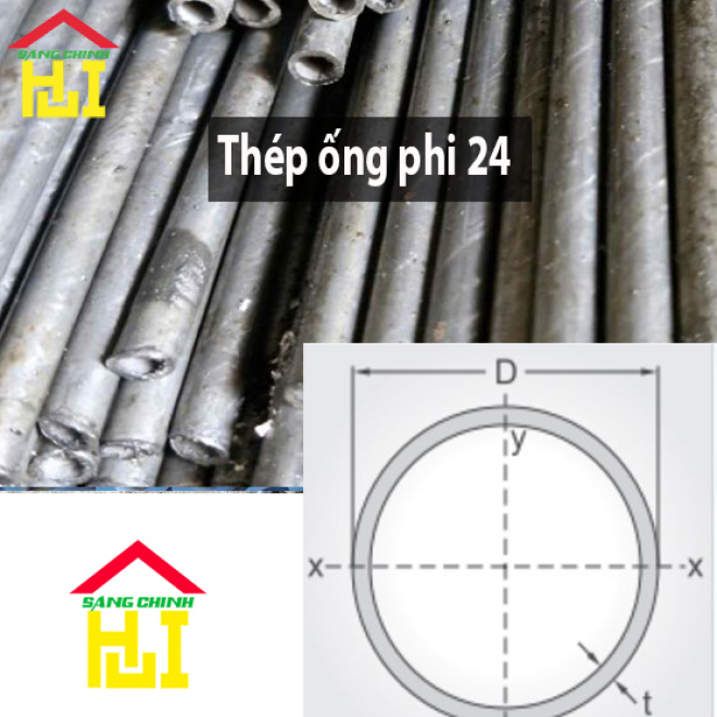 Thép ống phi 24