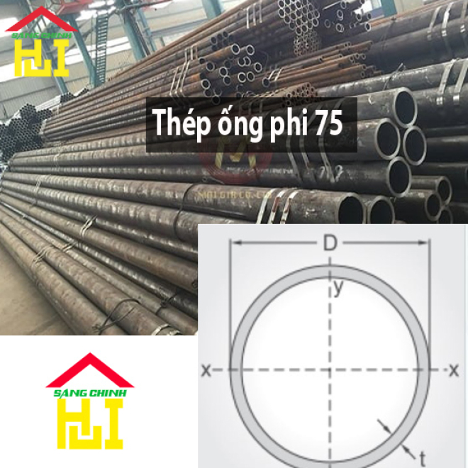 Thép ống phi 75