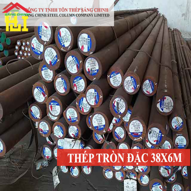 Thép tròn đặc phi 38 x 6m